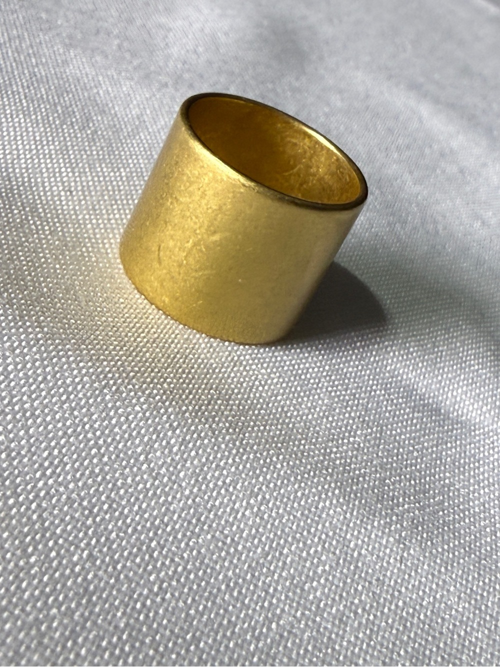 Madewell Gold Tone Wide Cuff Cigar Band Statement Ring Size 7.5–8